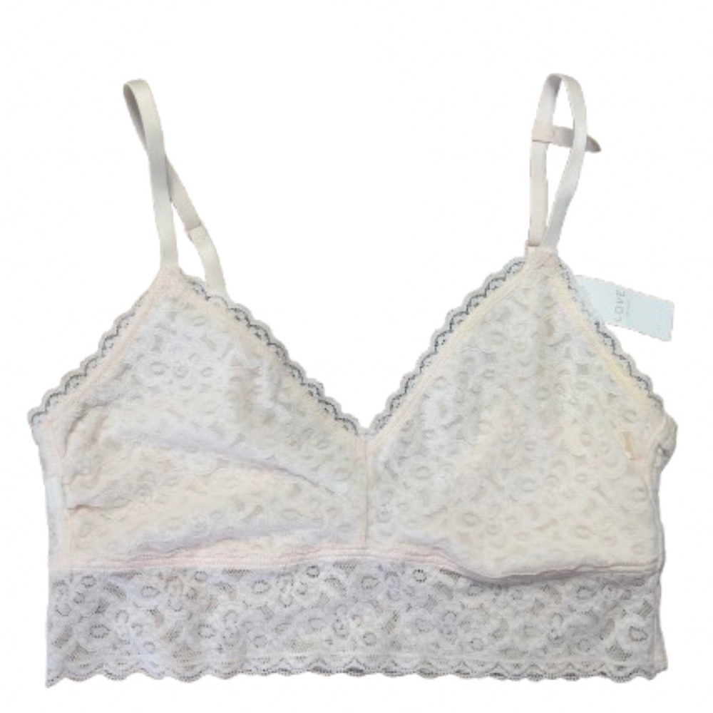 NEW Gap Body Bralette Bra Lace Love By Gap NEW Nude Pull On Style Stretchy XS